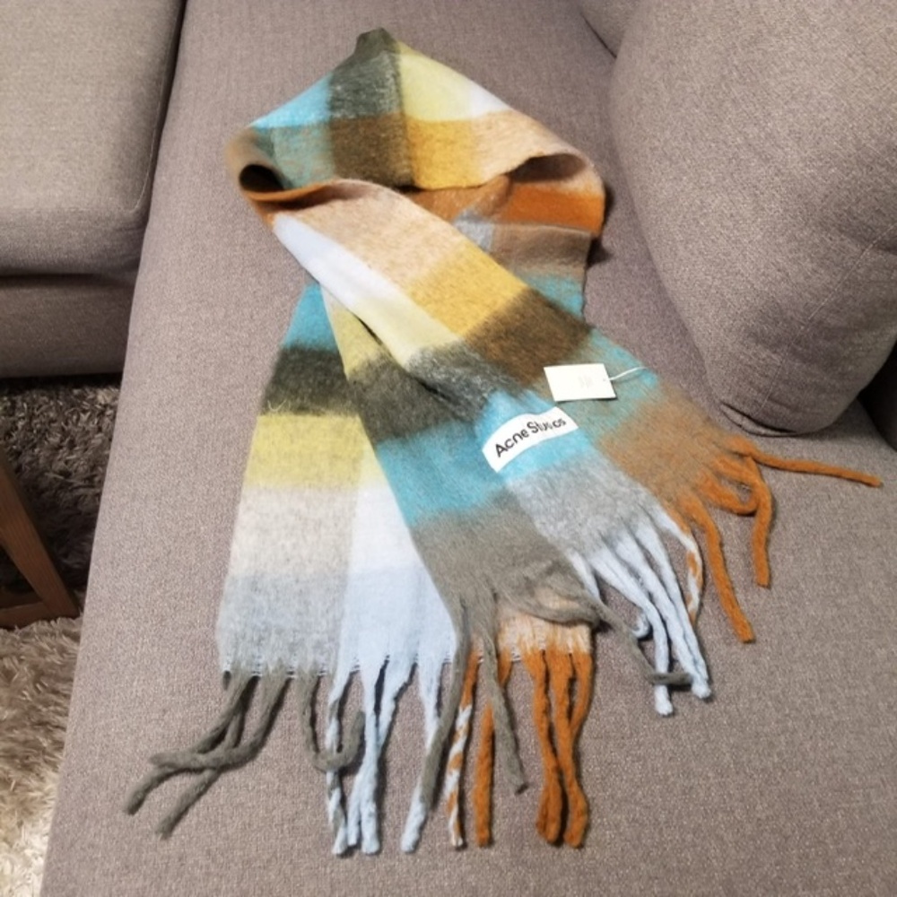 Acne Studios Mohair Check Scarf Muffler